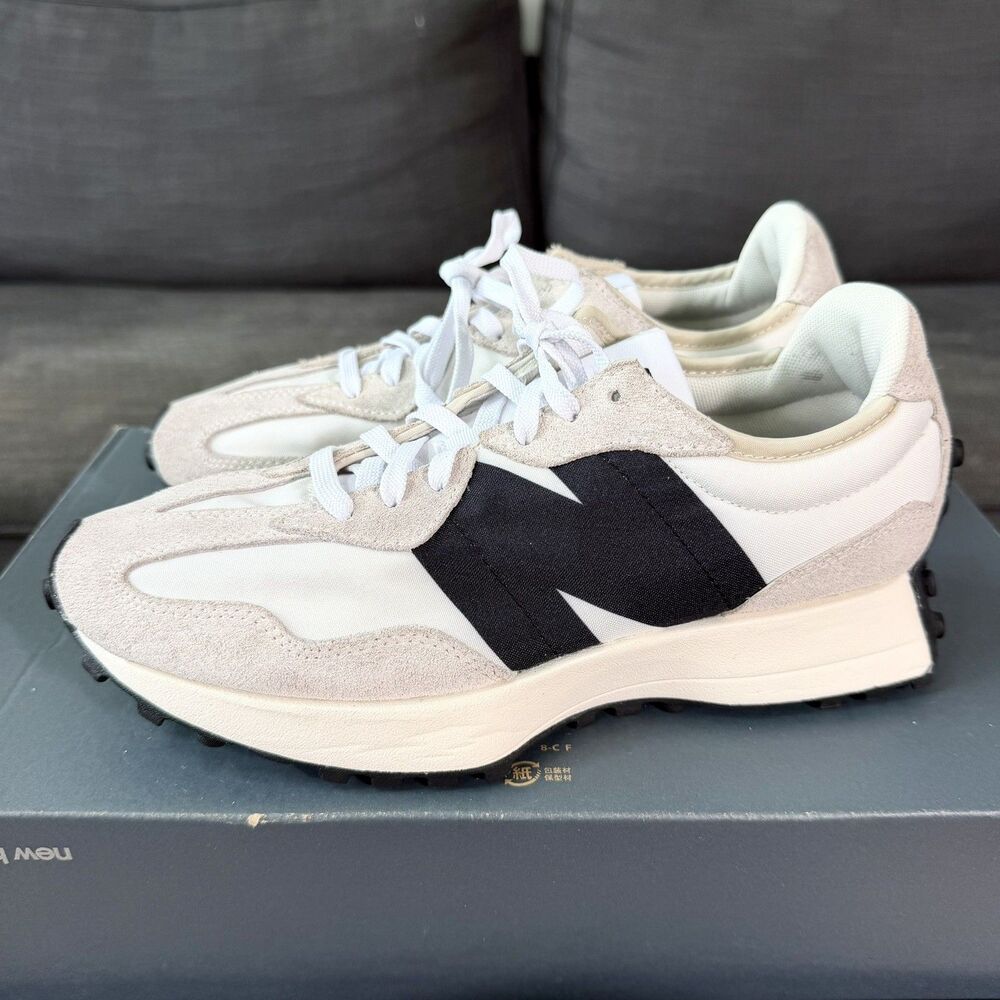 New Balance 327 Sea Salt White Black Athletic Running Shoes Women's Size 8.5